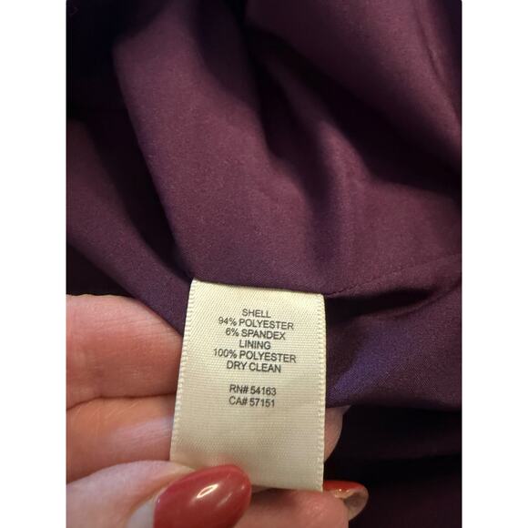 Eliza J Women's Bell Sleeve V-Neck Cut Out Shift Eggplant Dress - Picture 11 of 13